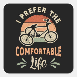 Tricycle Triker Ik geef de voorkeur aan de comfort Vierkante Sticker