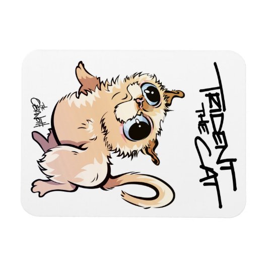 Trident de kat geïllustreerde magneet 01 (Horizontaal)