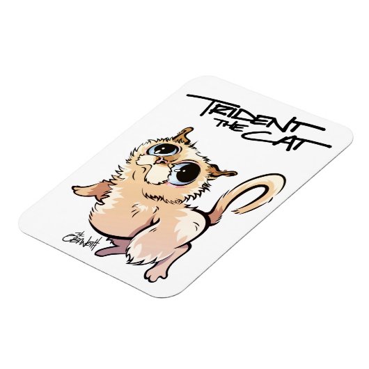 Trident de kat geïllustreerde magneet 01 (Linkerzijde)
