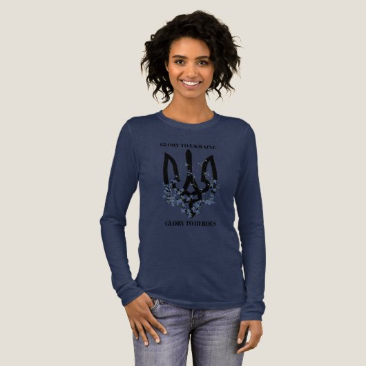 Trident. Glory To Ukraine & Glory to Heroes. Tri-Blend Shirt (Voorkant)
