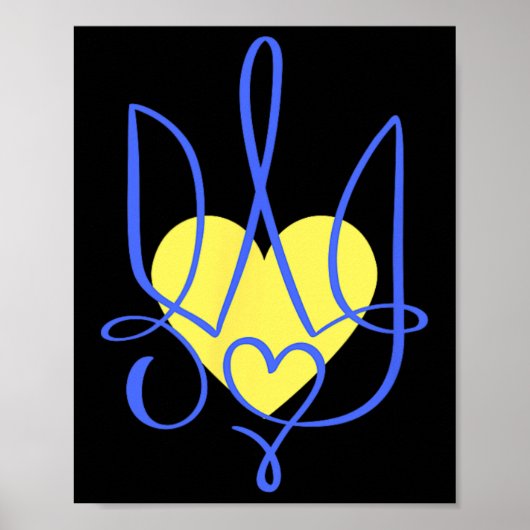 Trident Wapen van Oekraïne Cadeau Hart Poster (Voorkant)