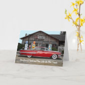 Tried and True Classic Car Love / Anniversary Kaart (Gele Bloem)