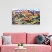  Trient en de kaart van Brenta Dolomites Italië Canvas Afdruk (Insitu (Woonkamer))