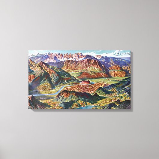  Trient en de kaart van Brenta Dolomites Italië Canvas Afdruk (Voorkant)