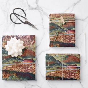  Trient en de kaart van Brenta Dolomites Italië  Inpakpapier Vel