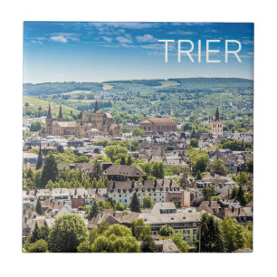 Trier Stadsgezicht Panorama Moezel Duitsland Souve Tegeltje