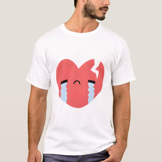 Triest huilen gebroken hart doedel t-shirt (Voorkant)