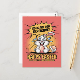 Triest huilen paashaas eitjes te duur Cartoon Briefkaart