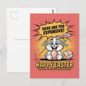 Triest huilen paashaas eitjes te duur Cartoon Briefkaart (Voorkant / Achterkant)