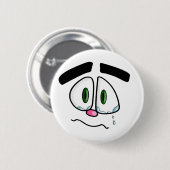 Triest huilend gezicht ronde button 5,7 cm (Voorkant /achterkant)