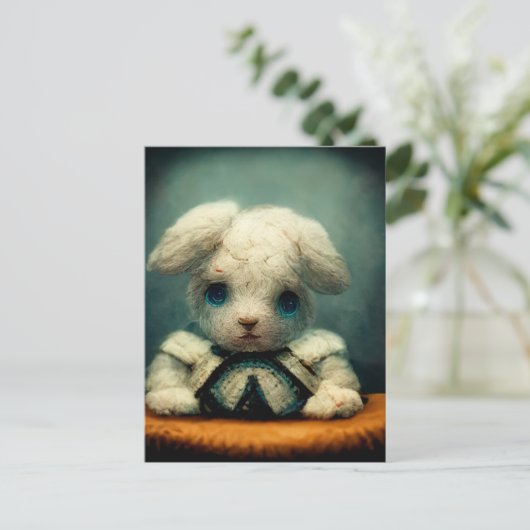 triest konijn briefkaart (Staand voorkant)