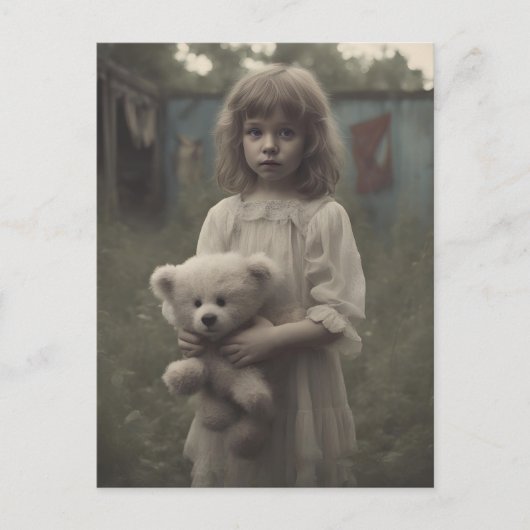 Triest spookkind in het verlaten circus briefkaart (Voorkant)