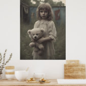 Triest spookkind in het verlaten circus poster (Keuken)