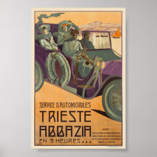 Trieste Abbazia Italië Vintage Poster 1911