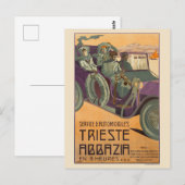 Trieste Abbazia Italy Vintage Poster 1911 Briefkaart (Voorkant / Achterkant)