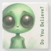 Trieste alien, geloof je? stenen onderzetter (Voorkant)