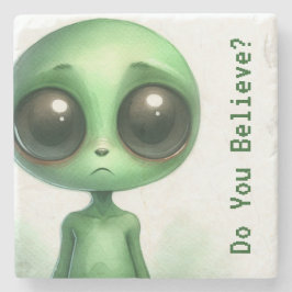 Trieste alien, geloof je? stenen onderzetter