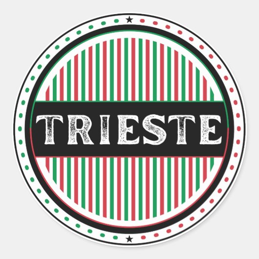 Trieste City Pride Emblem – Italian Identity Ronde Sticker (Voorkant)