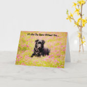 Trieste Dog Sweet Miss Missing You Kaart (Gele Bloem)