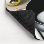 Trieste eieren kijken naar ei in koekenpan muismat (Hoek)