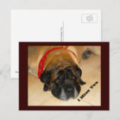 Trieste Engels Mastiff Dog Ik mis je Briefkaart (Voorkant / Achterkant)