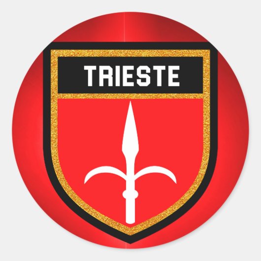 Trieste Flag Ronde Sticker (Voorkant)