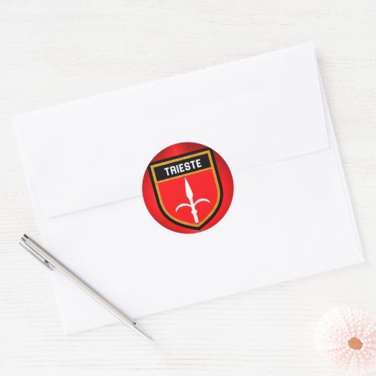 Trieste Flag Ronde Sticker (Envelop)