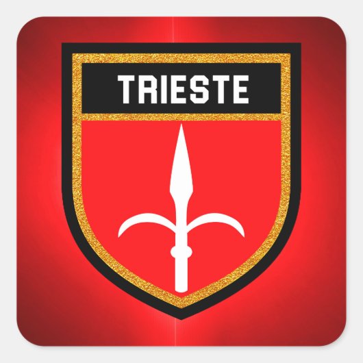 Trieste Flag Vierkante Sticker (Voorkant)