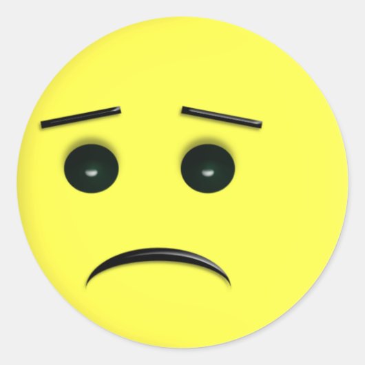 Trieste gele gezichtsziekte ronde sticker (Voorkant)