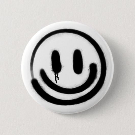Trieste glimlach emoji ronde button 5,7 cm (Voorkant)