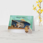 Trieste Golden Retriever in Cone Get Well Kaart (Gele Bloem)