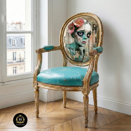 Trieste Gotische Gargoyle met Bloemen Kroon Decoup Tissuepapier