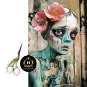 Trieste Gotische Gargoyle met Bloemen Kroon Decoup Tissuepapier