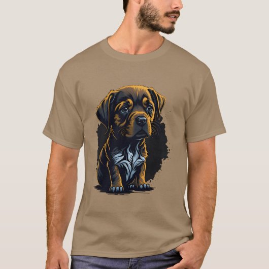Trieste hond retro jongen t-shirt (Voorkant)