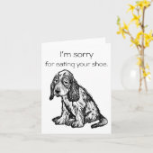 Trieste hond schuldig verontschuldiging sorry voor kaart (Gele Bloem)