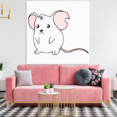 Trieste huilen huilen witte muis Kaart stempel lab Canvas Afdruk (Insitu (Woonkamer))