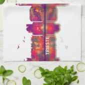 Trieste Italy Skyline Theedoek (Gevouwen)