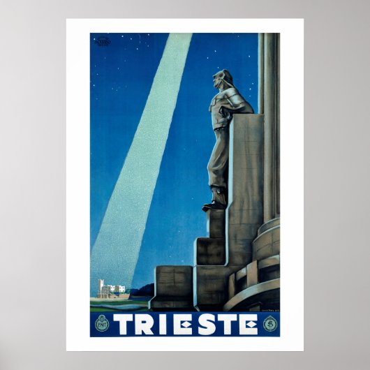 Trieste Italy Vintage Travel Poster (Voorkant)