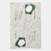 Trieste japanse kikker Toad 19e eeuw Theedoek (Verticaal)