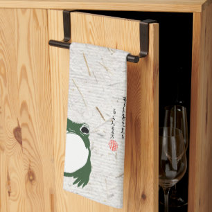 Trieste japanse kikker Toad 19e eeuw Theedoek