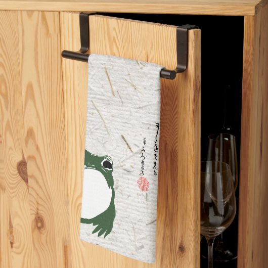 Trieste japanse kikker Toad 19e eeuw Theedoek (Derde Gevouwen)