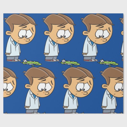 Trieste Jongen Wetenschapper met Gebroken Experime Cadeaupapier (Vlak)