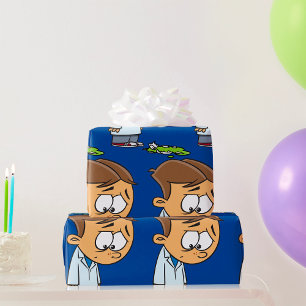 Trieste Jongen Wetenschapper met Gebroken Experime Cadeaupapier