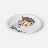 Trieste Jongen Wetenschapper met Gebroken Experime Papieren Bordje (Gekanteld)