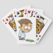 Trieste Jongen Wetenschapper met Gebroken Experime Pokerkaarten (Achterkant)