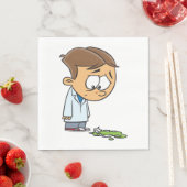 Trieste Jongen Wetenschapper met Gebroken Experime Servet (Insitu)