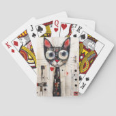 Trieste kat grote ogen geschilderd pokerkaarten (Achterkant)