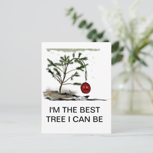 Trieste kerstboom feestdagenkaart (Staand voorkant)