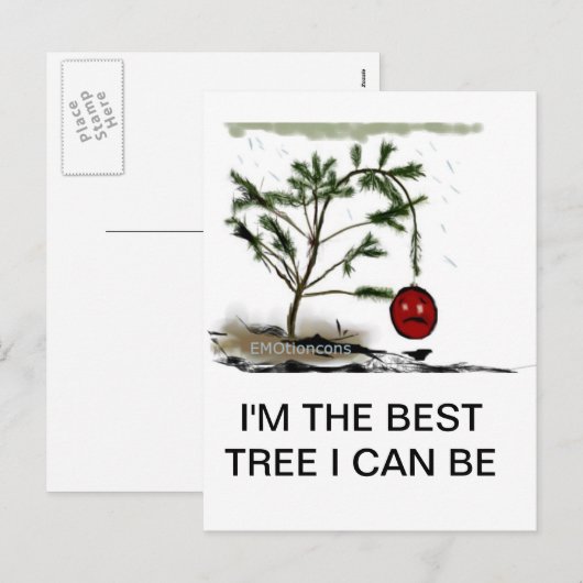 Trieste kerstboom feestdagenkaart (Voorkant / Achterkant)