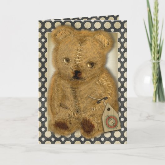 Trieste oude  teddybeer groet Kaarten (Voorkant)